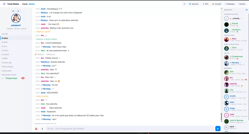 AdosChat — Client IRC Webchat Custom